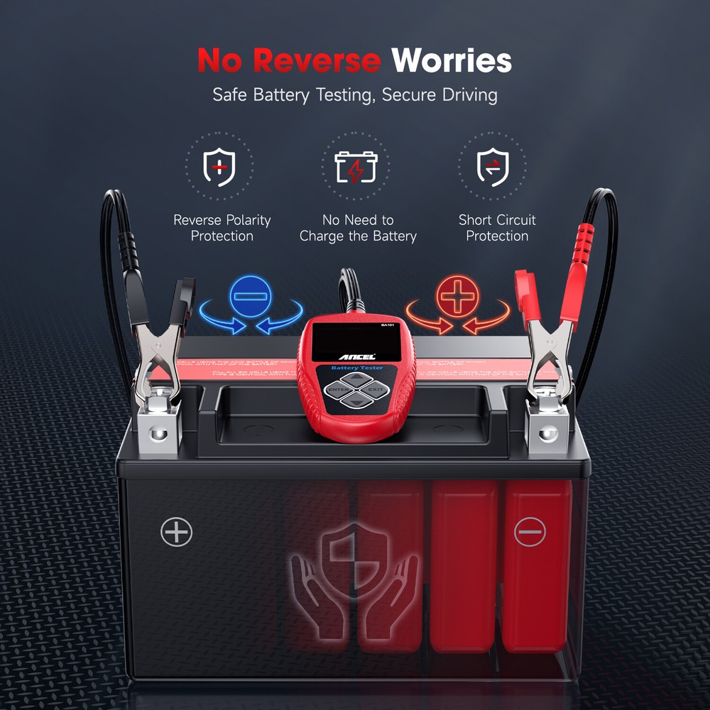 ANCEL BA101 Car Battery Tester 12V Load Tester Cranking Charging System Analyzer