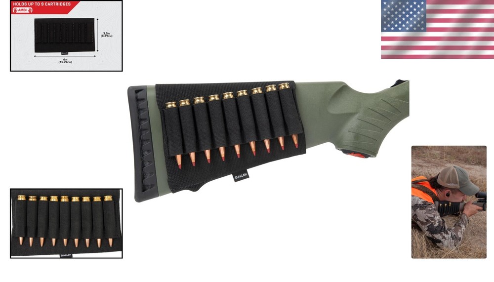 Versatile Rifle Buttstock Shell Holder – Fits Most Models, 9-Shell Capacity