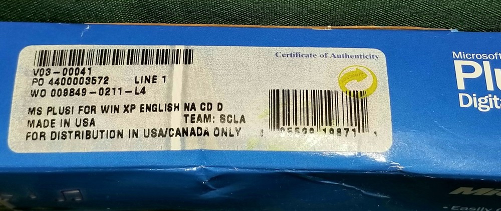 Microsoft Plus! Digital Media Edition Windows XP 2003 PN X09-19520