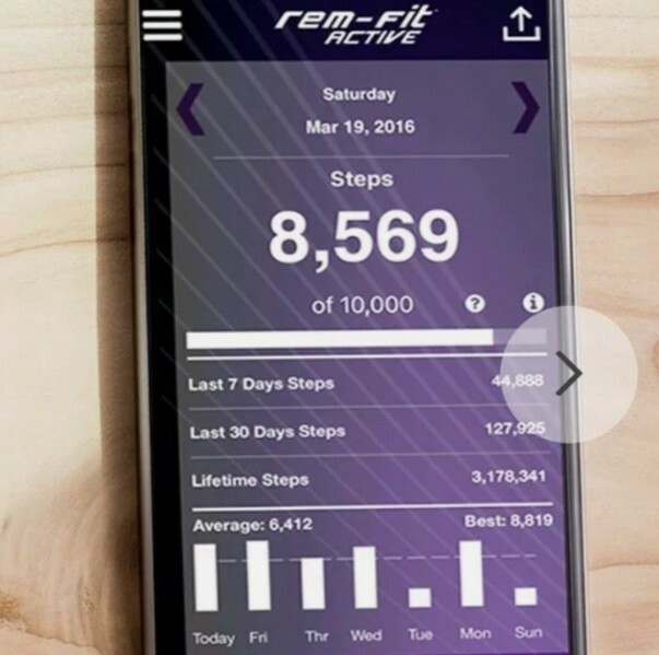 REM-FIT Active 100 Sleep/Activity Tracker Wristband USB Charging Dock NEW!