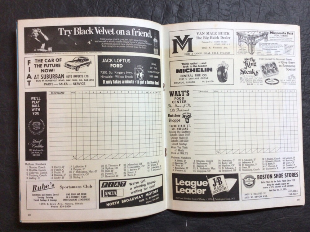 CHICAGO WHITE SOX 1976 PROGRAM ~ June/5 not scored vs. Indians ~ NICE SHAPE!!!
