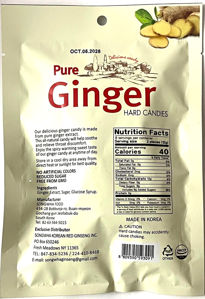 Pure Ginger Hard Candies with Fresh Ginger Delicious