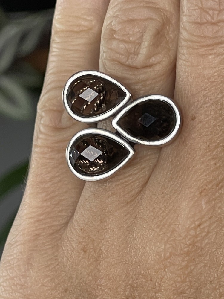 Barse Silver 925 Smoky Quartz Ring Size 6.75