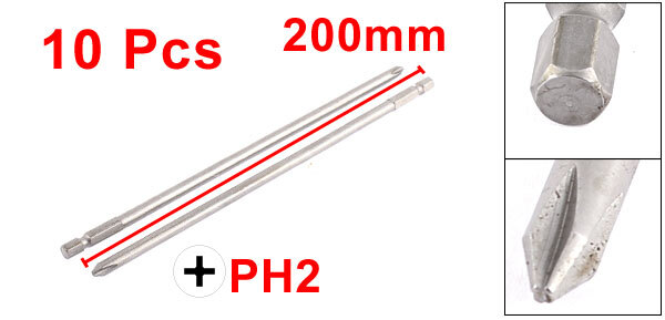 10pcs 8 Inch PH2 Magnetic Tip Phillips Screwdriver Bits Tool