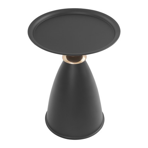 Black Small Round Side Table Side Table for Small Spaces, Modern Couch End Table
