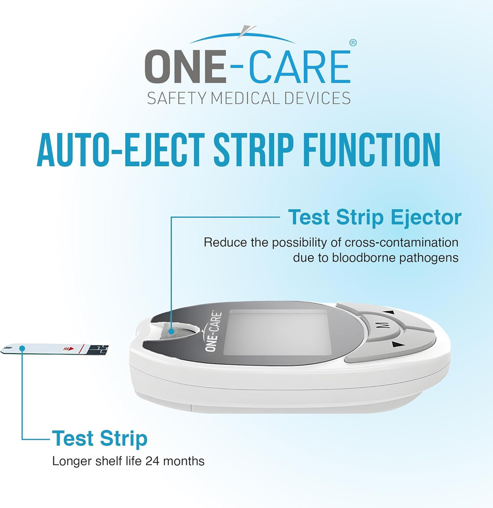 Glucose Monitoring System with Glucometer, 10 Test Strips, Lancing Dev