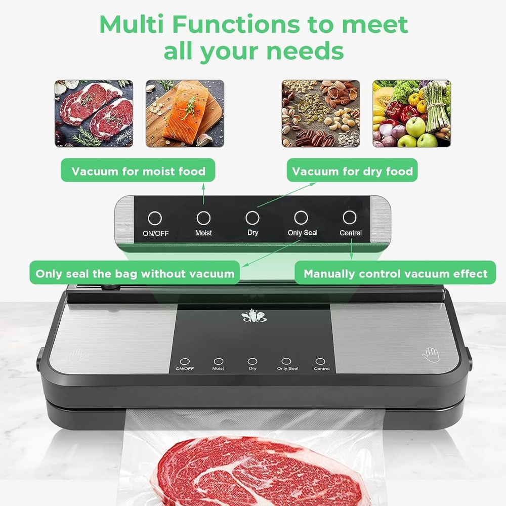 Etunsia Cordless Vacuum Sealer Machine, Mason Jar Starter Kit - Gray