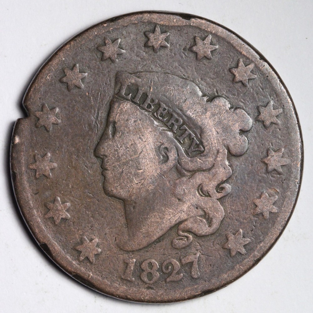 1827 Coronet Head Large Cent E276 ZCH