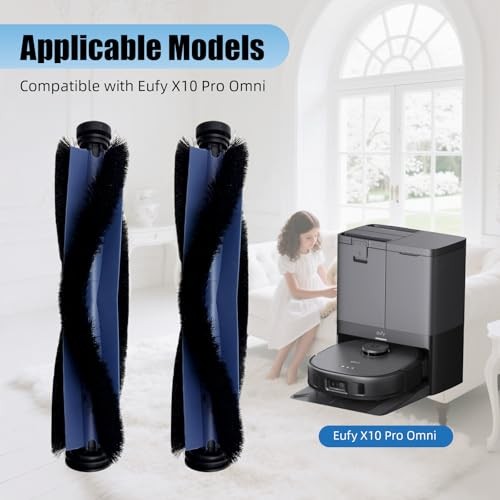 2-Pack Replacement Rollers Brushes for eufy X10 Pro Omni Robot Vacuum -