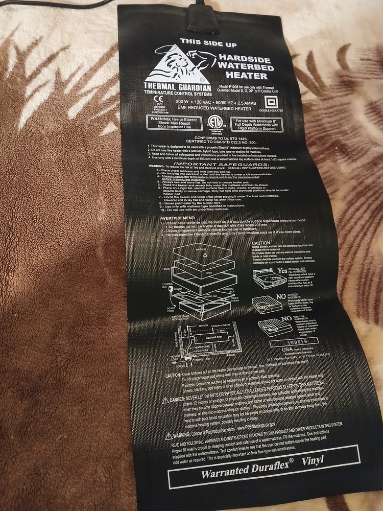 Thermal Guardian Quantum Solid State Hardside Waterbed Heater P1008 Control