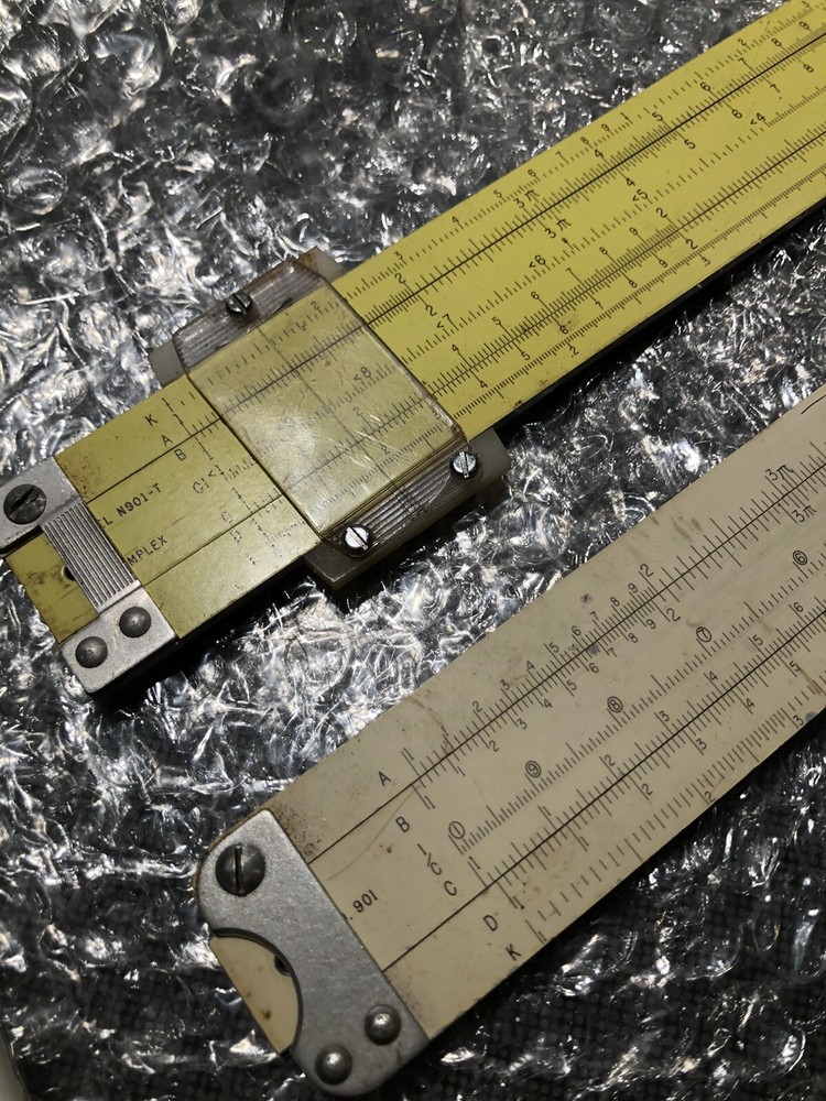 Pickett Slide Rules Lot Model N901-T & 901 Simplex Trig Trigonometry 12" long