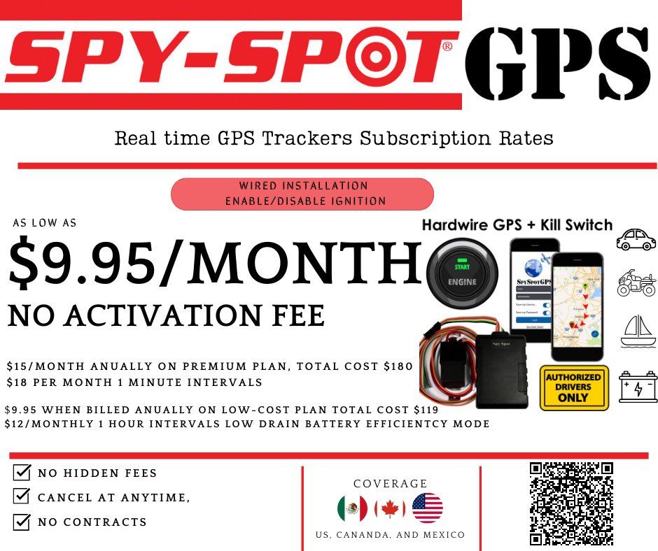 Spy Spot 4G Hard wire Tracker and Kill Switch Fleet Management Tracking Systems