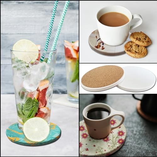 Sublimation Ceramic Coasters,Sublimation Blanks Bulk Round Drinks Coffee 24PCS