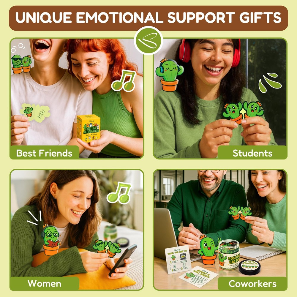 Stofinity Emotional Support Cactus Cards Jar - Positive Jar,