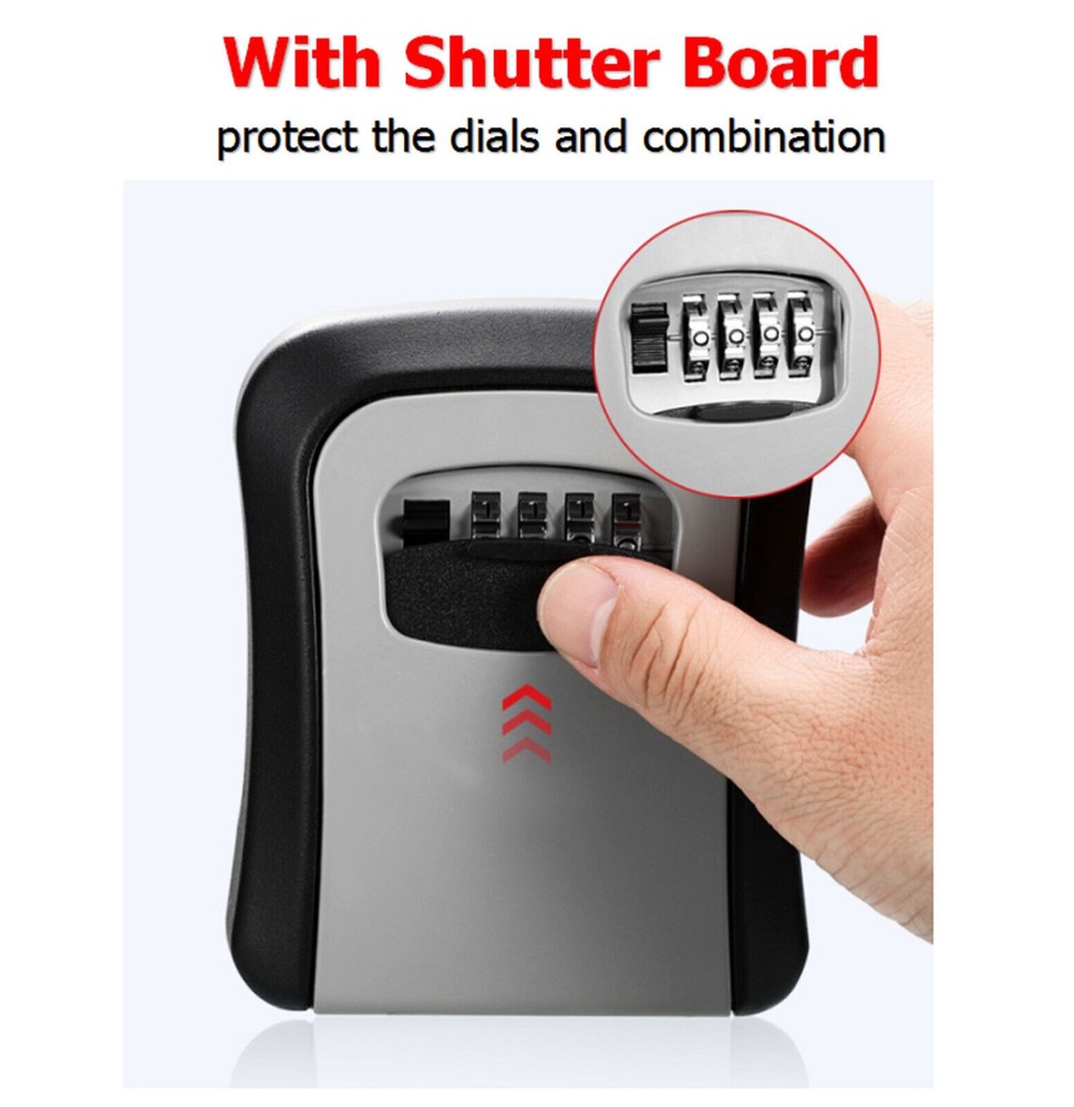 4-Digit Combination Lock Key Box Safe Storage Box Padlock Security Home Outdoor