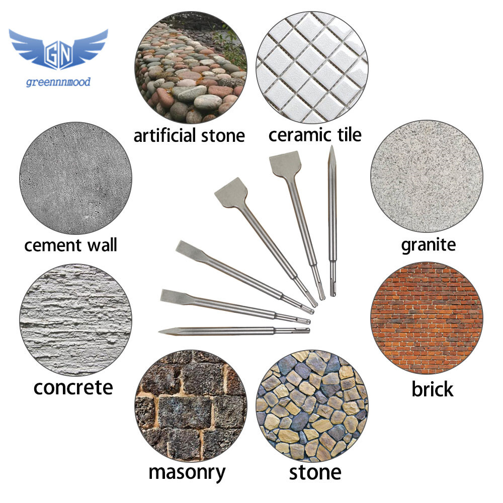 6 Pcs SDS plus Chisel Set Concrete Drill Bit Set Rotary Hammer Bits New