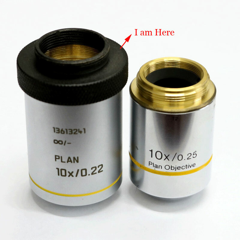 2PC Microscope Objective Lenses Adapter Ring RMS to M27 Objective Extension Ring