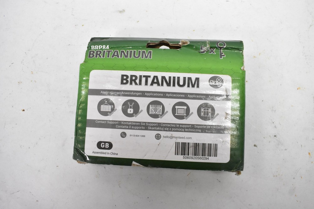 Britanium Shutter Padlock BRP84 with 5 Keys Heavy Duty Rectangular Lot of 4