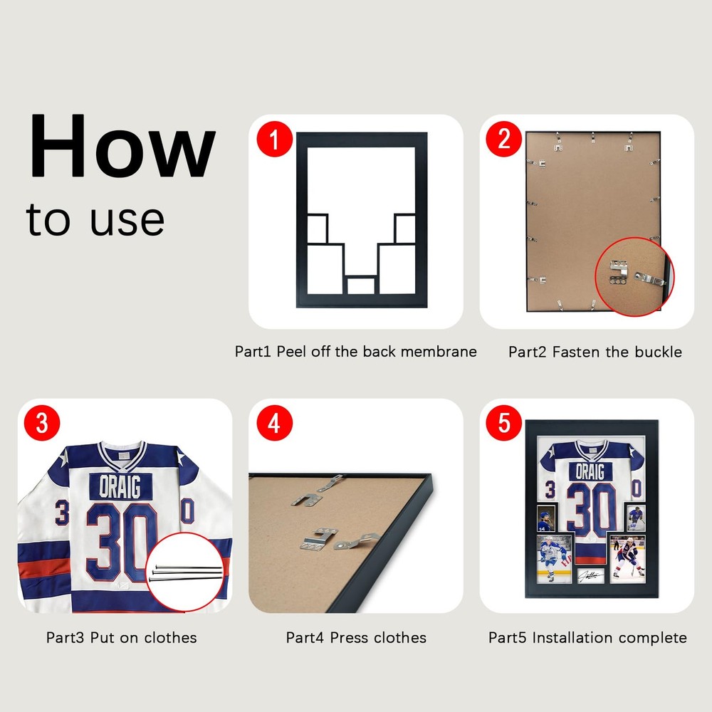 Jersey Display Frame Large Shadow Box Frame Clear Acrylic with 98% UV Protect...