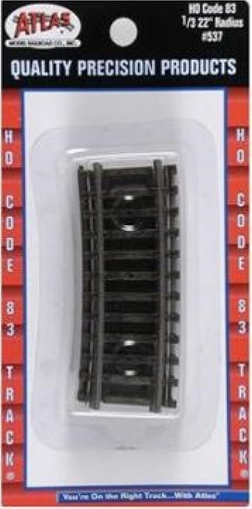 Atlas 537 HO Code 83 22" radius 1/3 section 4pcs