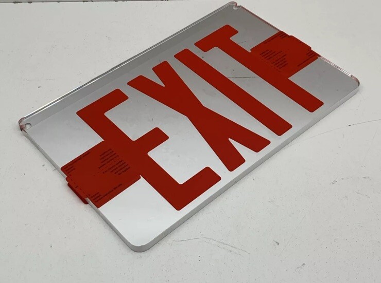 Emergi-Lite Exit Sign RED Edge Lit Mirror Replacement 6" Panel PNG6 NEW