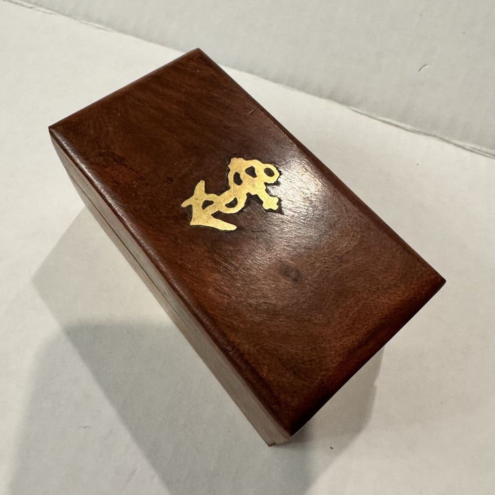 Wood Nautical Anchor Rectangular Box, Brown, Decorative