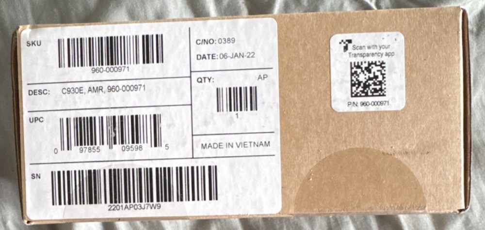 Logitech C930e Ultra Wide Angle USB Webcam sealed