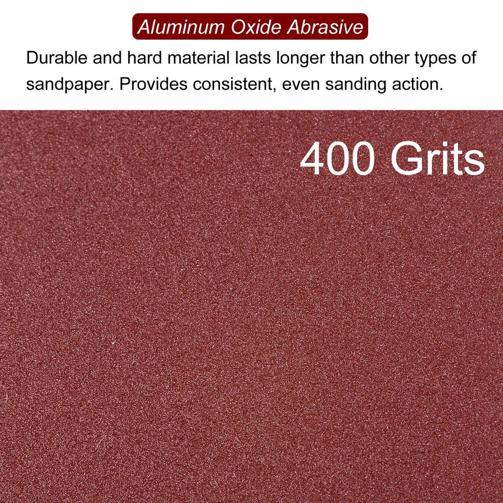 60pcs 400 Grits 80mm Aluminum Oxide Triangular Hook & Loop Sandpapers Pads