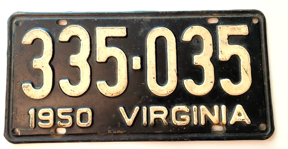 1950 Virginia License Plate