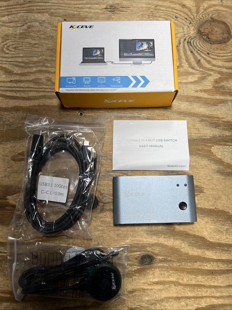 10Gbps USB C Switch 2 Laptops 2 in 4 Out USB 3.2 Switcher 2 Computers Share K...