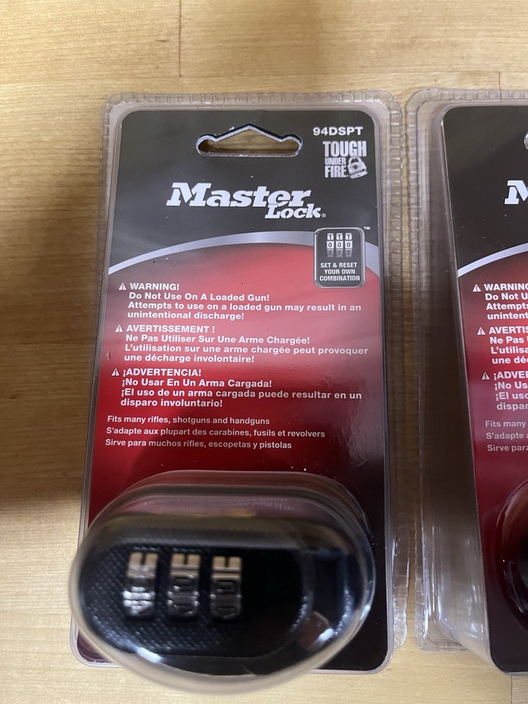 Two 94DSPT MasterLock Trigger Combination Gun Locks Black SEALED/NEW