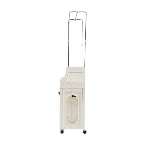 White Rolling Folding Laundry Organizer 3Tiers Laundry Basket with Wheels &Shelf
