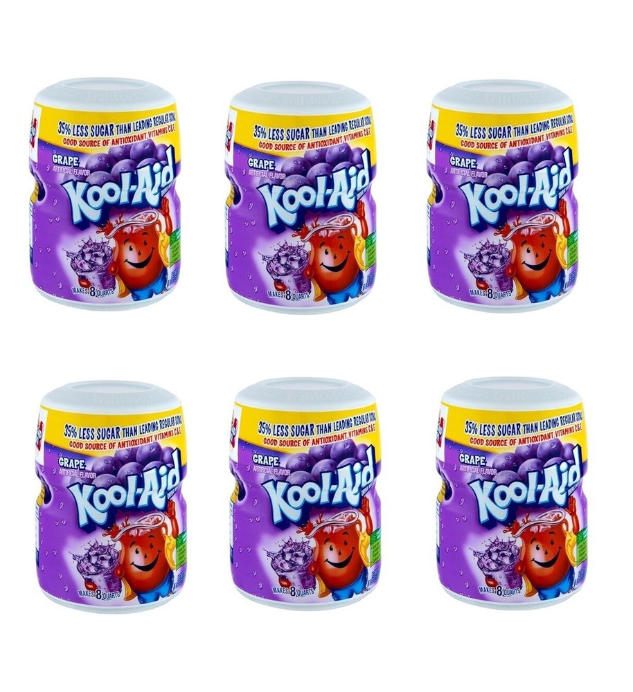 Kool-aid Grape Soft drink Mix 19 Oz Container(Pack of 6)