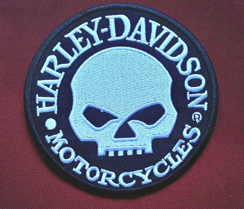 HARLEY DAVIDSON WILLIE G SKULL HUBCAP ROUND 4 In. PATCH