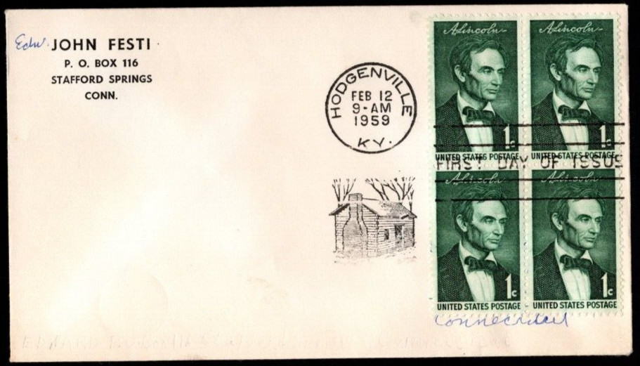 Abraham Lincoln FDC, SC# 1113, B4