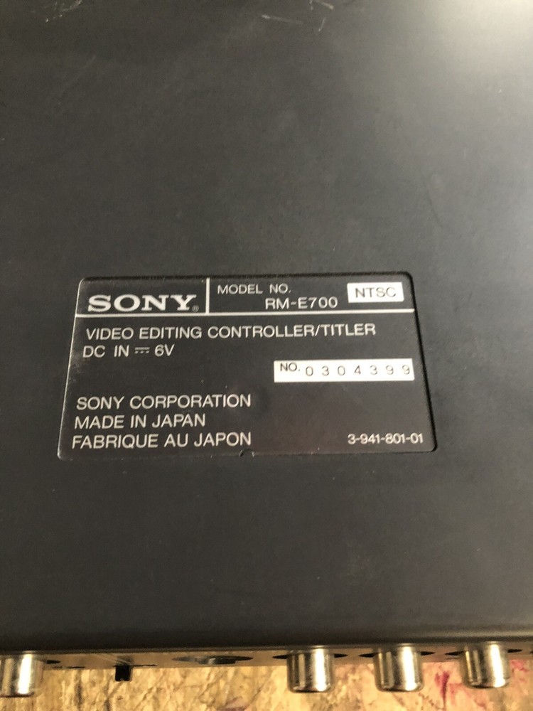 Sony RM-E700 Video Editor/Controller/Titler