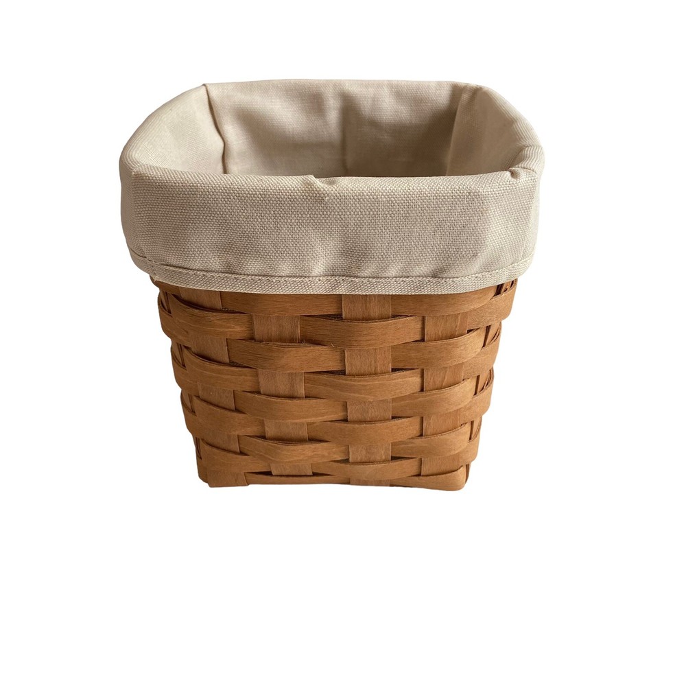 Small Longaberger Basket with Fabric Liner SIGNED 2010