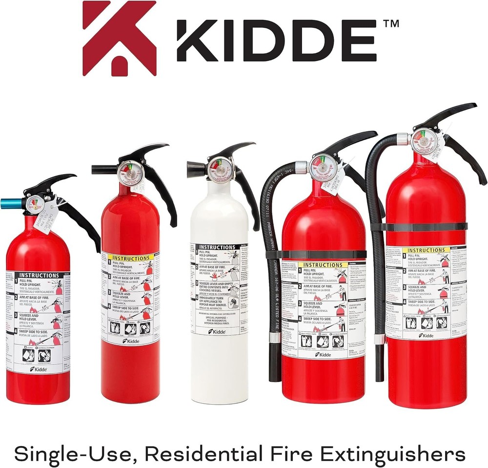 Kitchen Fire Extinguishers for Home & Office Use, 2 Pack: One 1-A:10-B:C and ...
