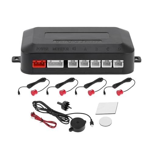 Universal Car Auto Vehicle Reverse Backup Radar System Reverse Parking Red