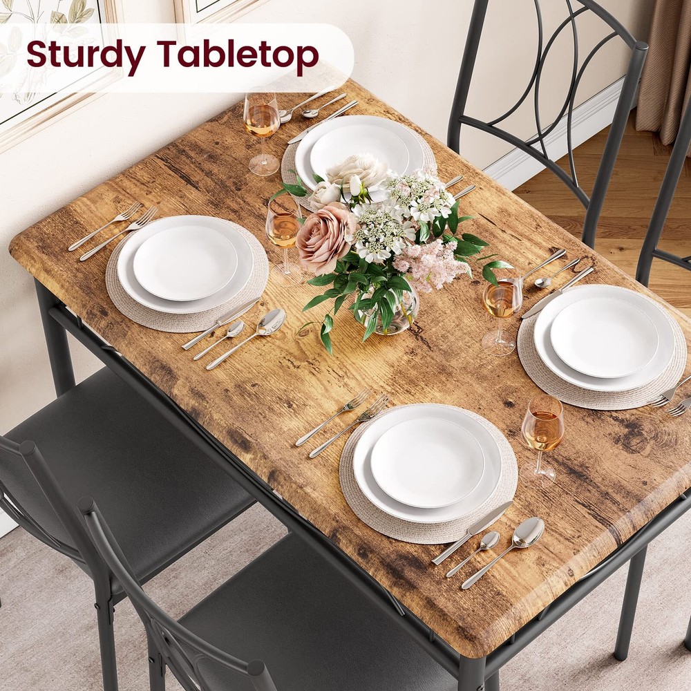 😸😸➕✔️NEW 5-Piece Dining Table Set for Small Space Kitchen Table Set for 4 Retr
