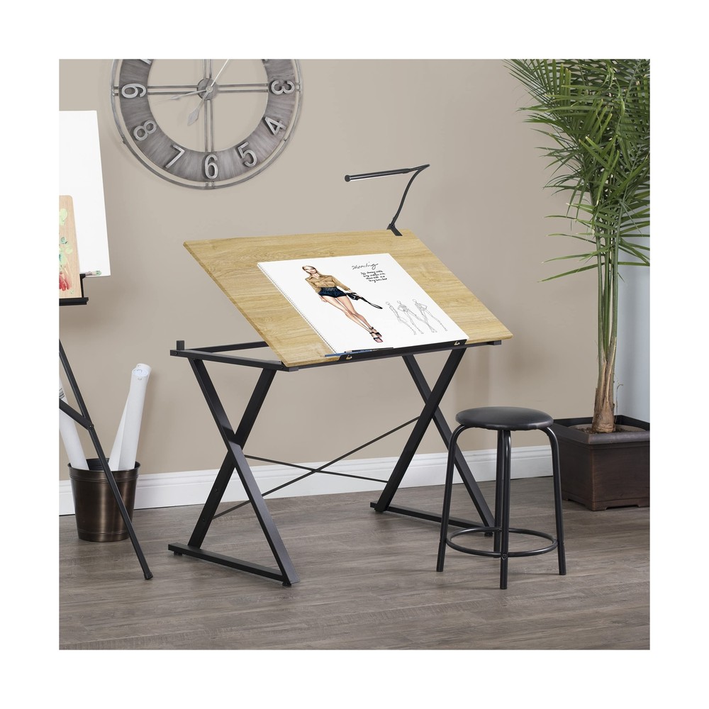 SD STUDIO DESIGNS Axiom II Drawing 42" Wide Adjustable Top Drafting Table, Gr...