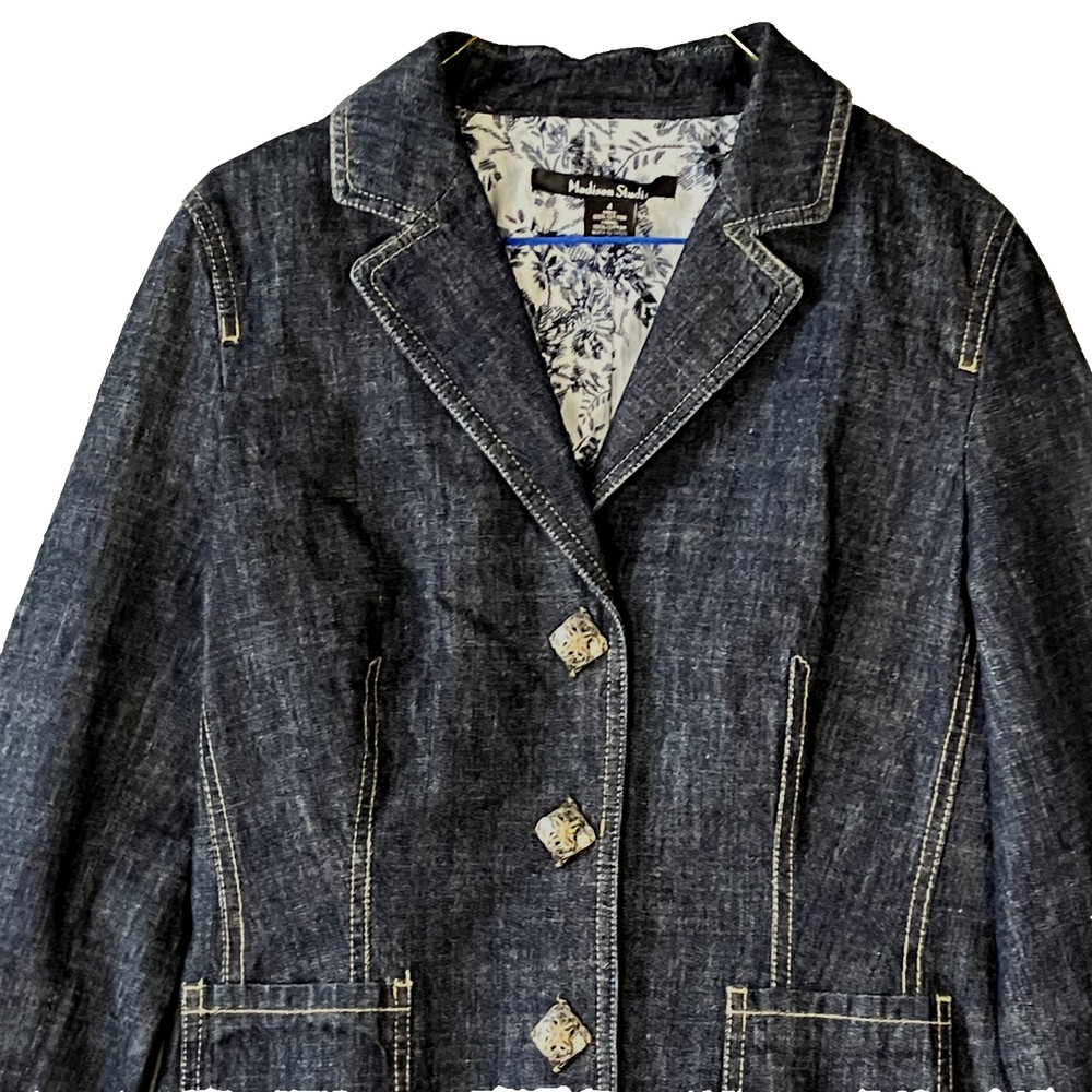 Madison Studio Denim Jacket Size 4 VintageJacket In Excellent Condition! #3316