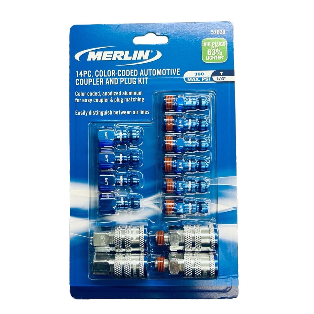 Merlin 14Pc. Color-Coded Automotive Coupler & Plug Kit 57629