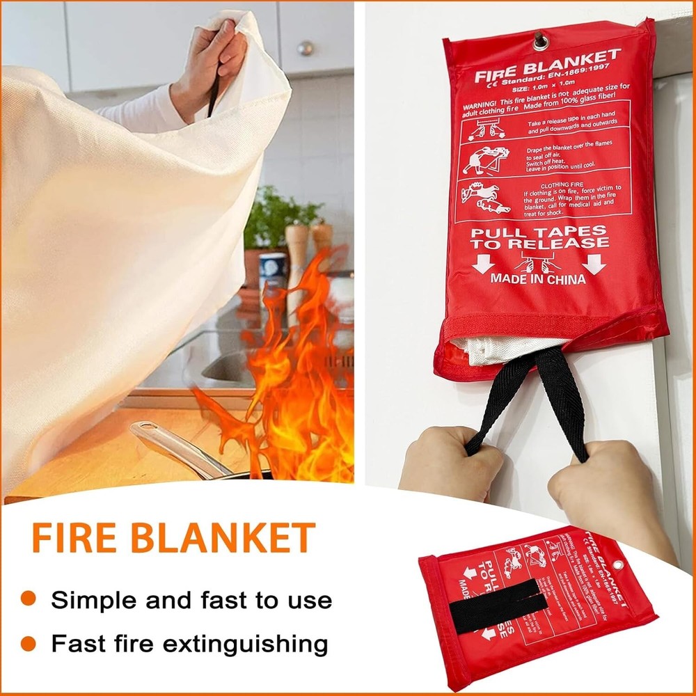 Fire Blanket for Home Safety, 1 Pack Emergency Fire Suppression Blankets