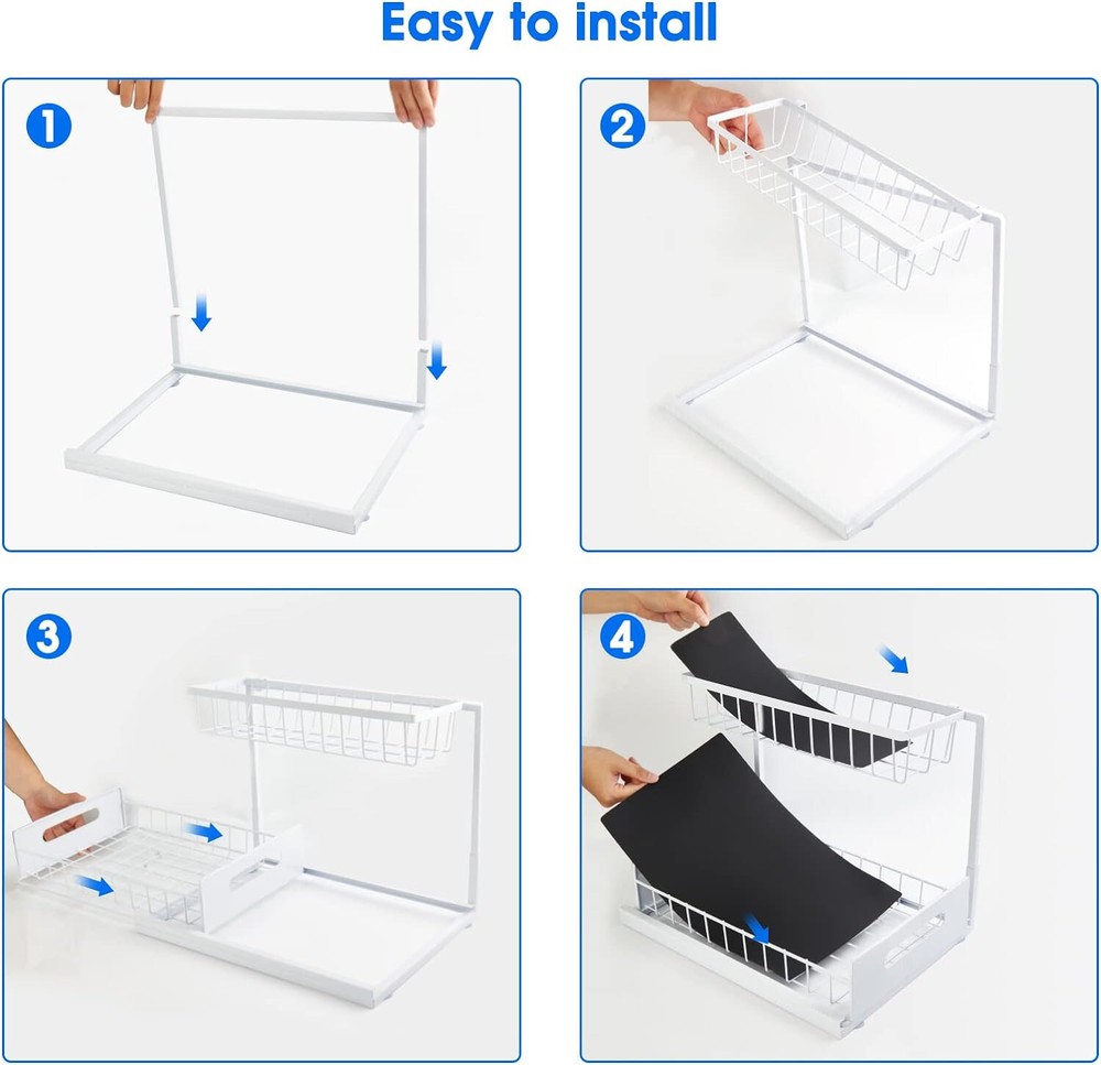 Under Kitchen Sink Organizers and Storage 2 Tier Pull Out Cabinet bathroom