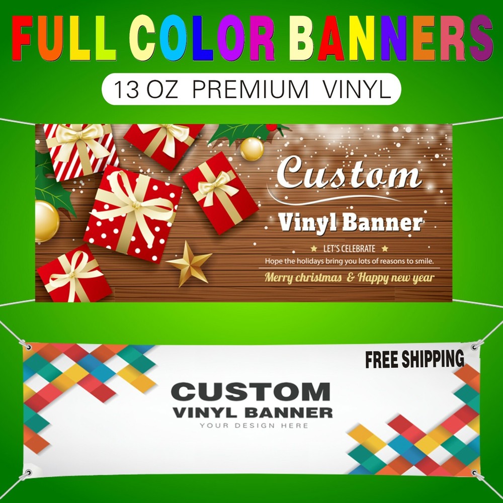 18"X 24" Custom sign Vinyl Banner 13oz Full Color - Free Basic Design Include