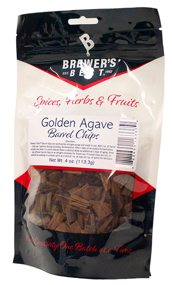 Brewer's Best Golden Agave Barrel Oak Chips - 4 oz bag