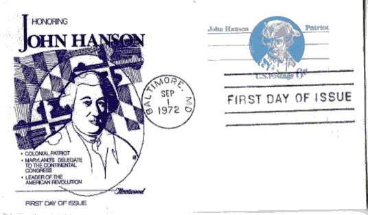 UX64 John Hanson Postal Card Fleetwood, FDC