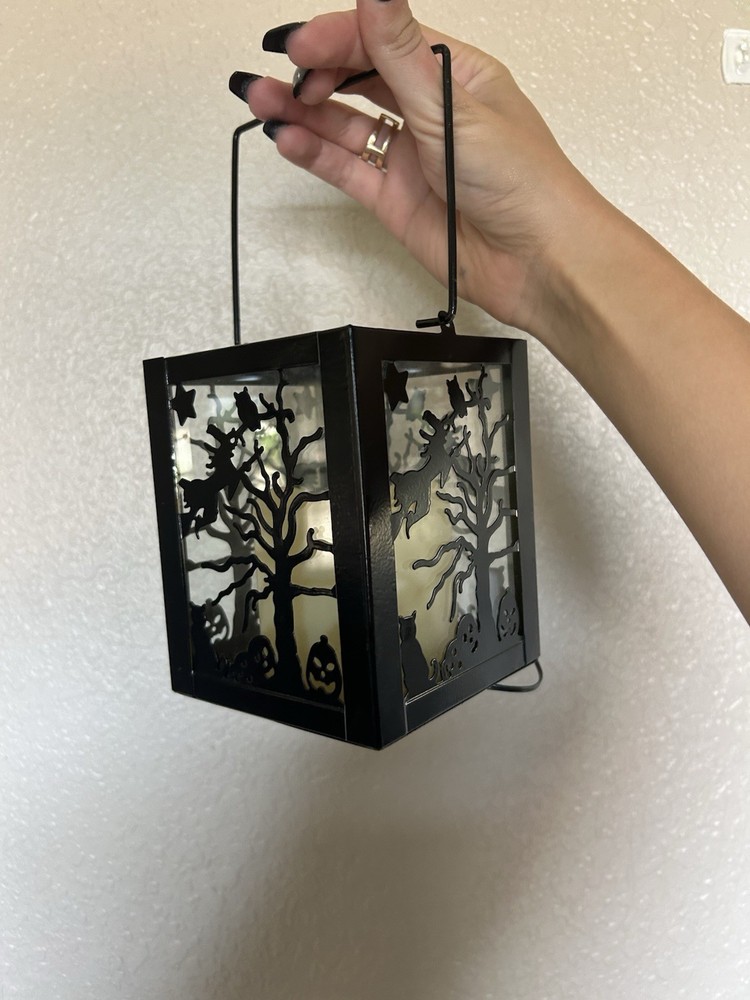 Halloween Lanterns 2 Pack, Metal And Plastic, Gothic Style
