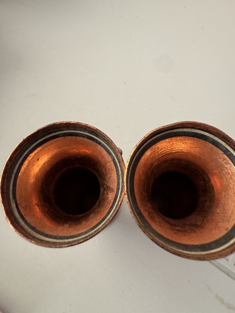 2 Copper Vases Hand -Painted Made In Greece Made.